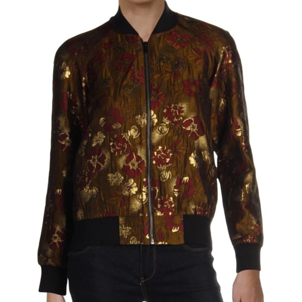 NWT French Connection Gold Jacquard Lace Jacket